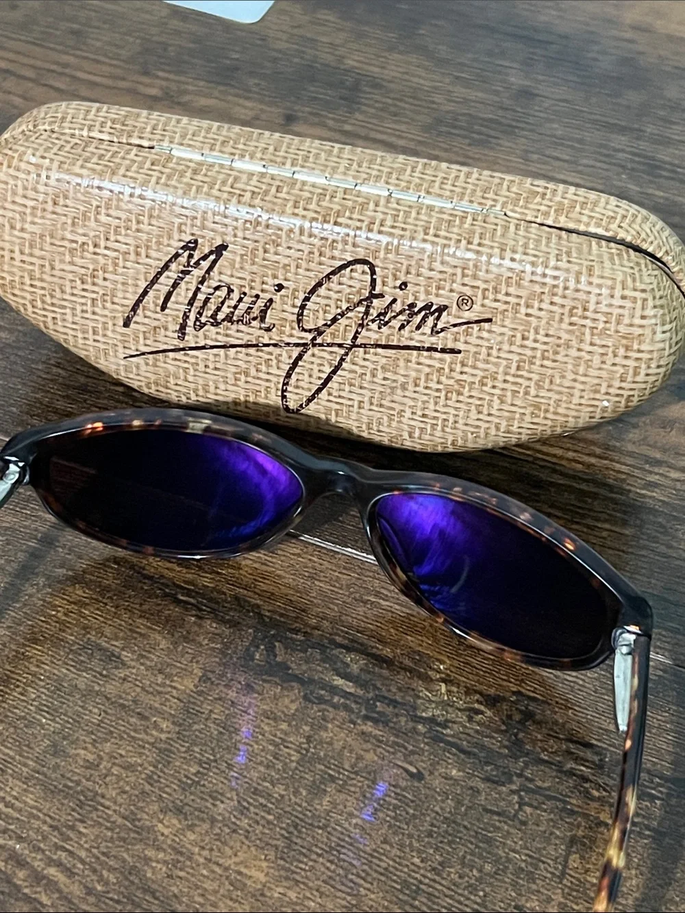 Rare Maui Jim Tortoise Frame Sunglasses with Dark Brown Lenses made in Japan